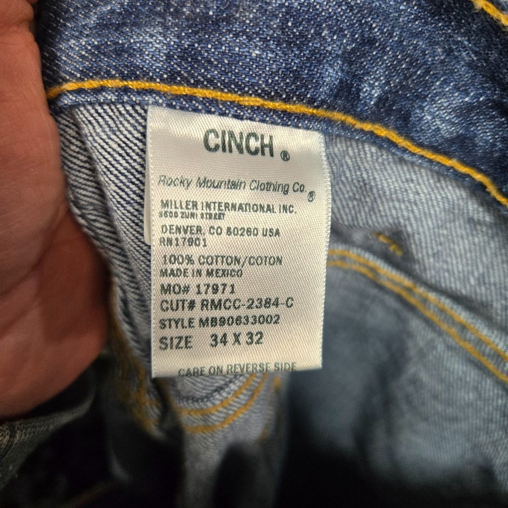 Cinch Blue jeans Men's 34x32 Black Label Loose Fit Tapered Leg dark wash western - Picture 2 of 9